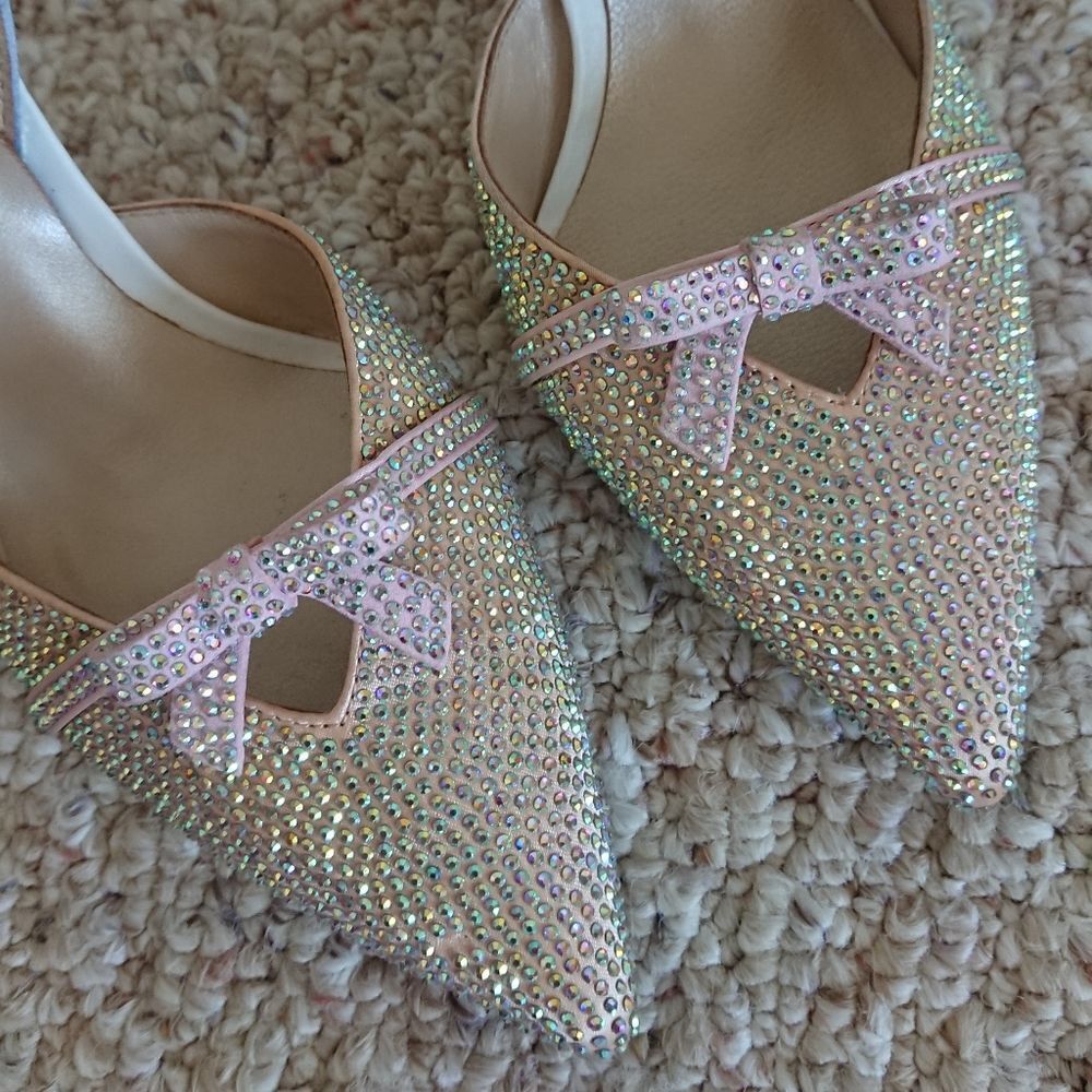 Rene Caovilla crystal embellished bow slingbacks size 36 - Picture 8 of 16